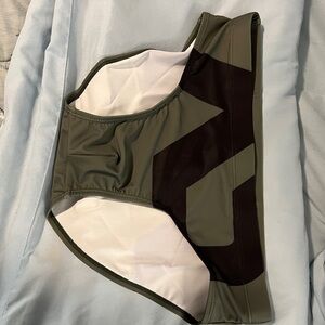 Olive Green Geometric Swim Brief